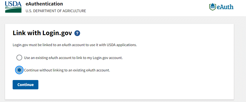 Link with Login.gov